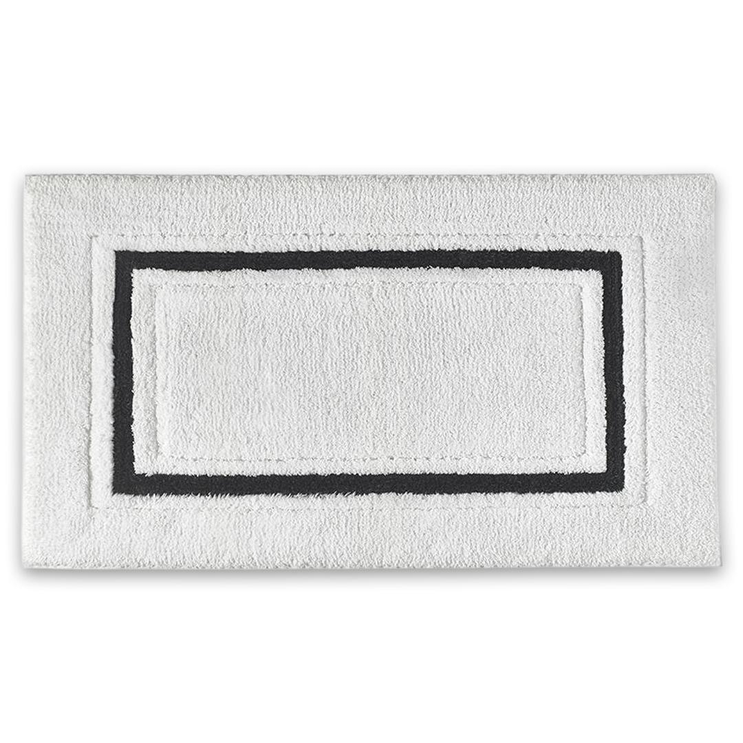 Framed Stripe - Bath Rug White / Black