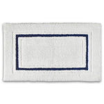 Framed Stripe Bath Rug White / Navy