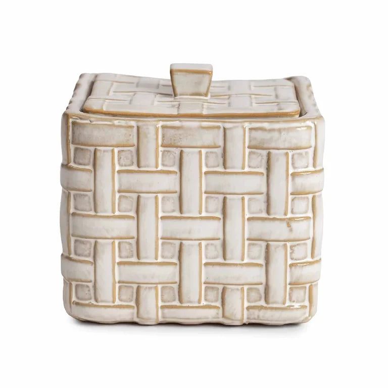 CANE COTTON JAR