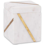 Marble Brass Cotton Jar