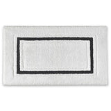 Framed Stripe Bath Rug White / Charcoal