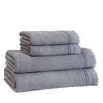 Patara Waffle Bath Towels - Light Grey / Blue