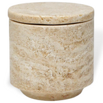 Aztec / Travertine Marble Cotton Jar - Cotton Jar