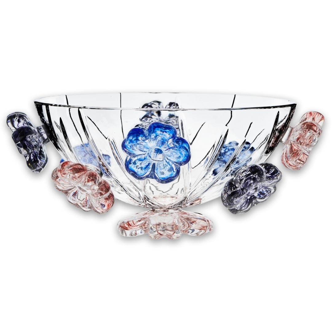 Cistus Semispherical Bowl With 9 Red Flowers