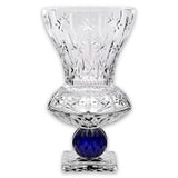 Katherina Flared Vase With Clear Foot And Blue Sphere