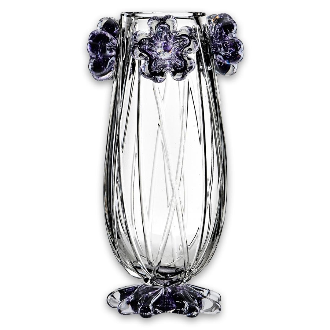 Cistus Drop Tall Vase With 4 Red Flowers