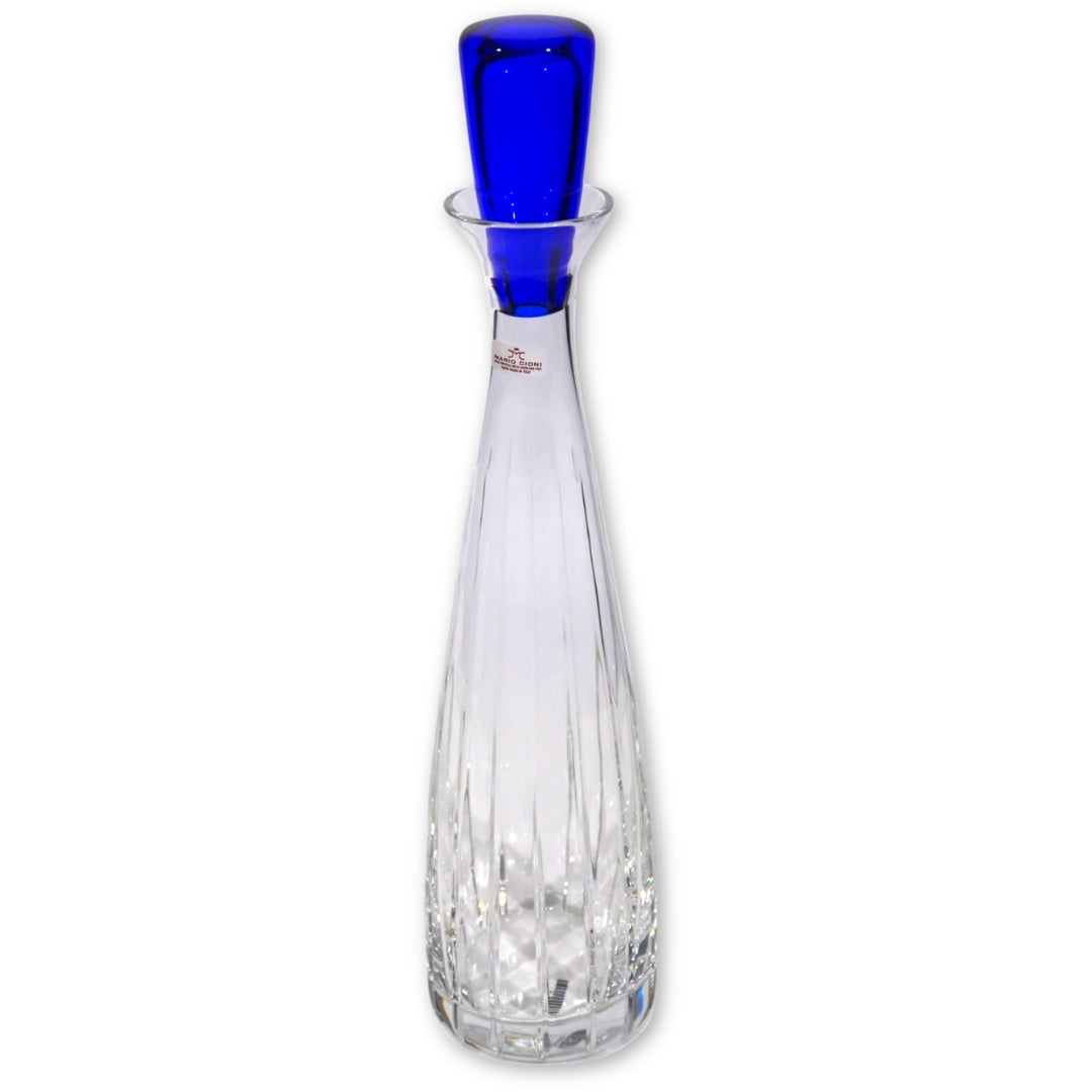Diomedee Clear Bottle With Blue Stopper - Mario Cioni