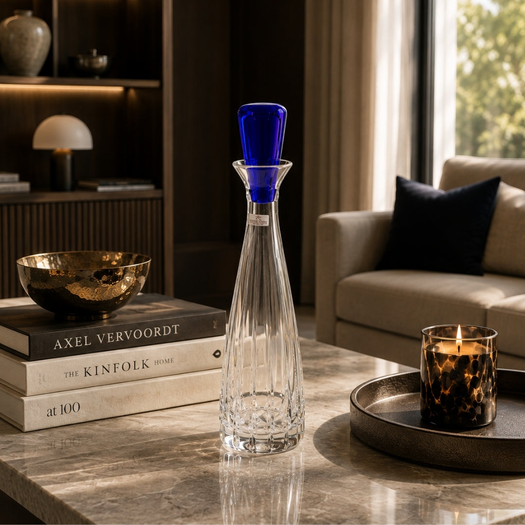 Diomedee Clear Bottle With Blue Stopper - Mario Cioni (view 2)
