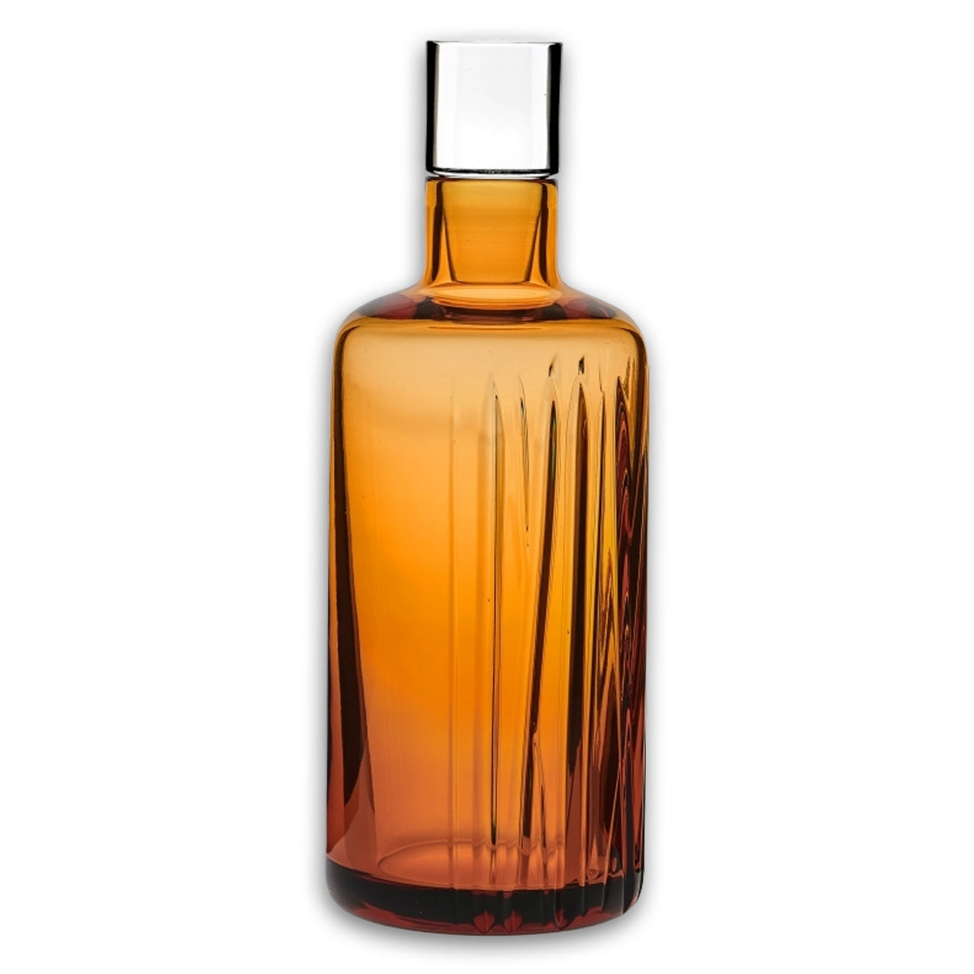 Fifty Fifty Ios Deep Amber Cylindrical Decanter - Mario Cioni