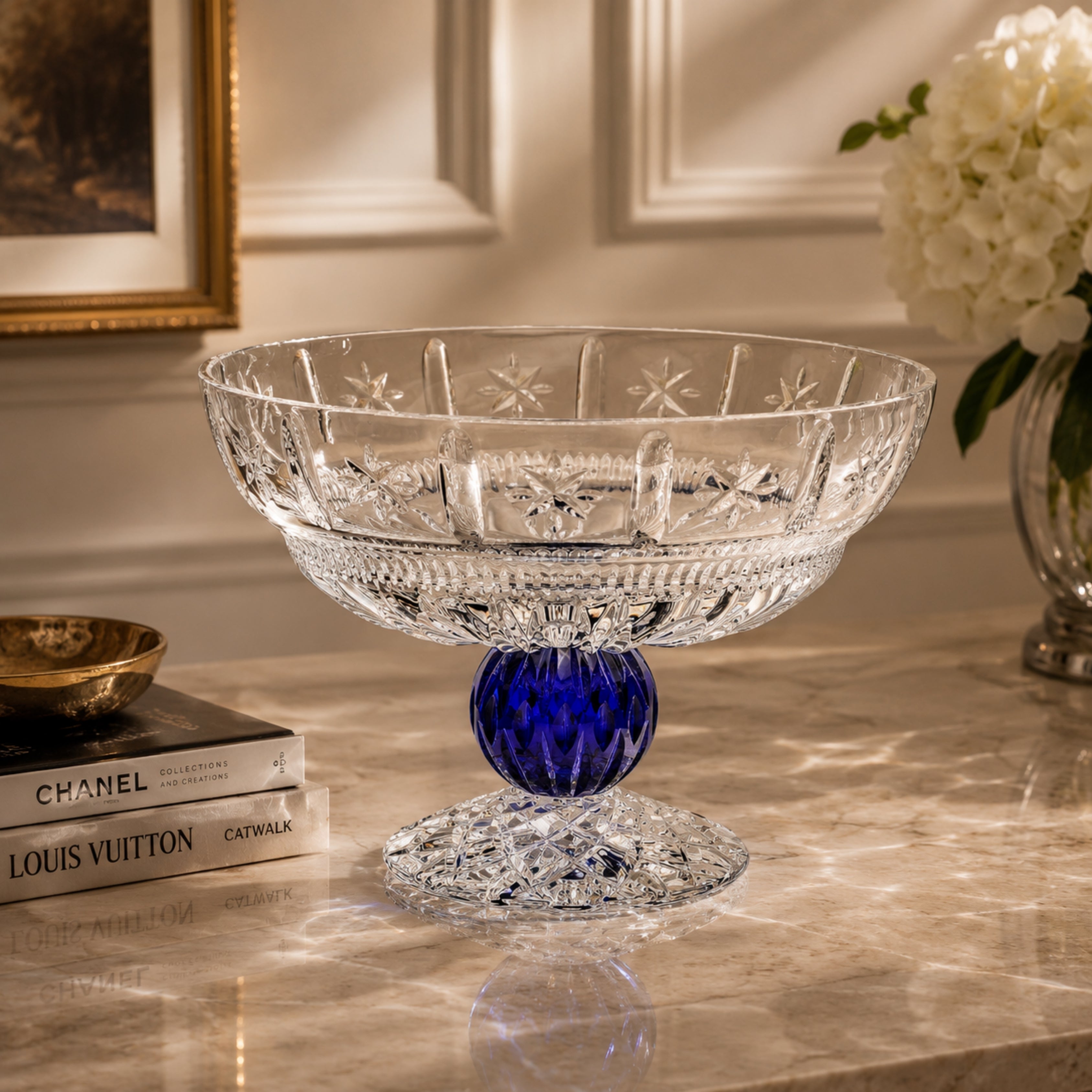 Katherina Footed Large Bowl With Blue Sphere . - Mario Cioni (view 2)