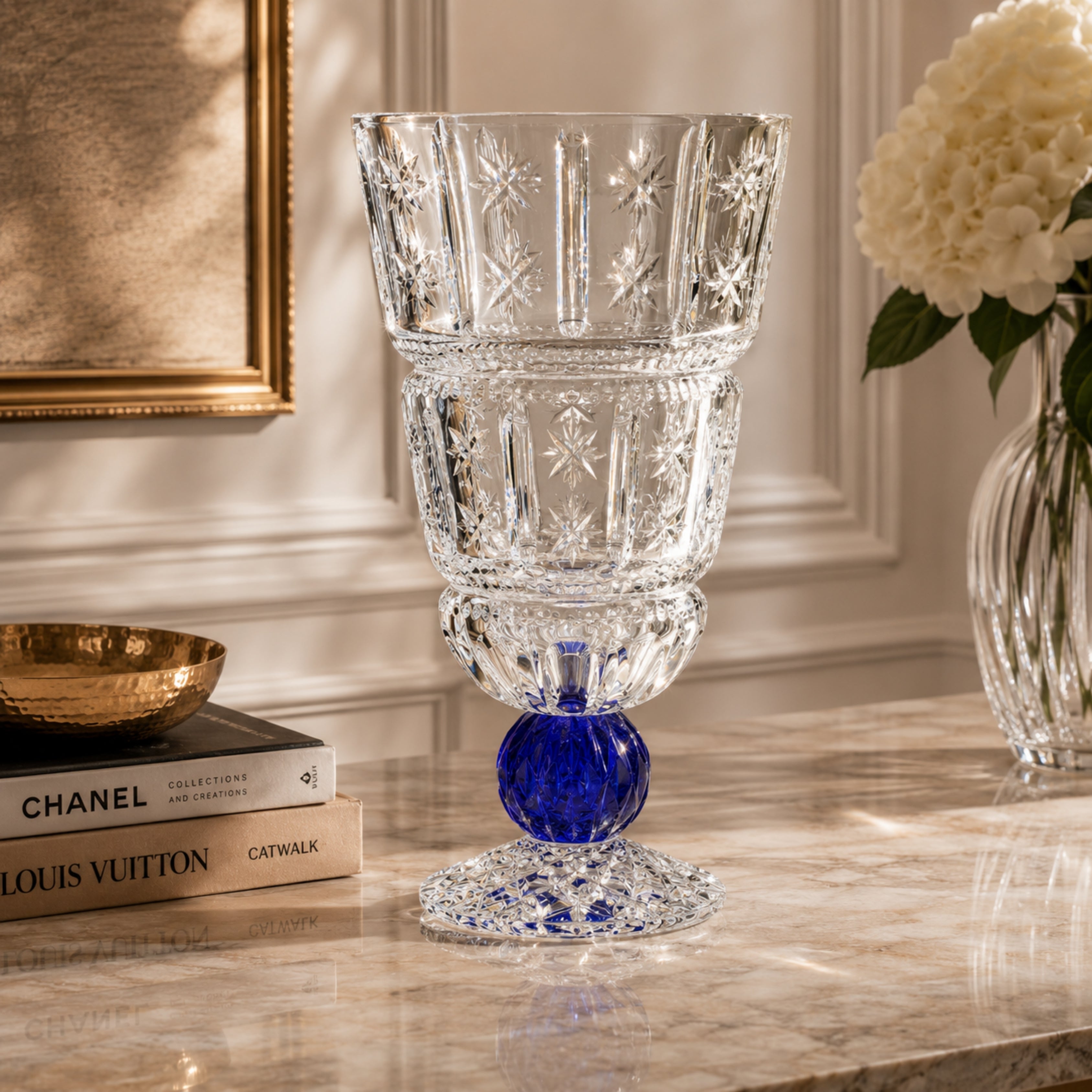 Katherina Conical Large Vase With Round Base And Blue Sphere - Mario Cioni (view 2)
