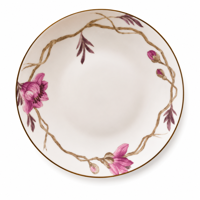 "Salad/Dessert Plate Coupe ORIENT FRISE D'ORIENT MAGNOLIA"