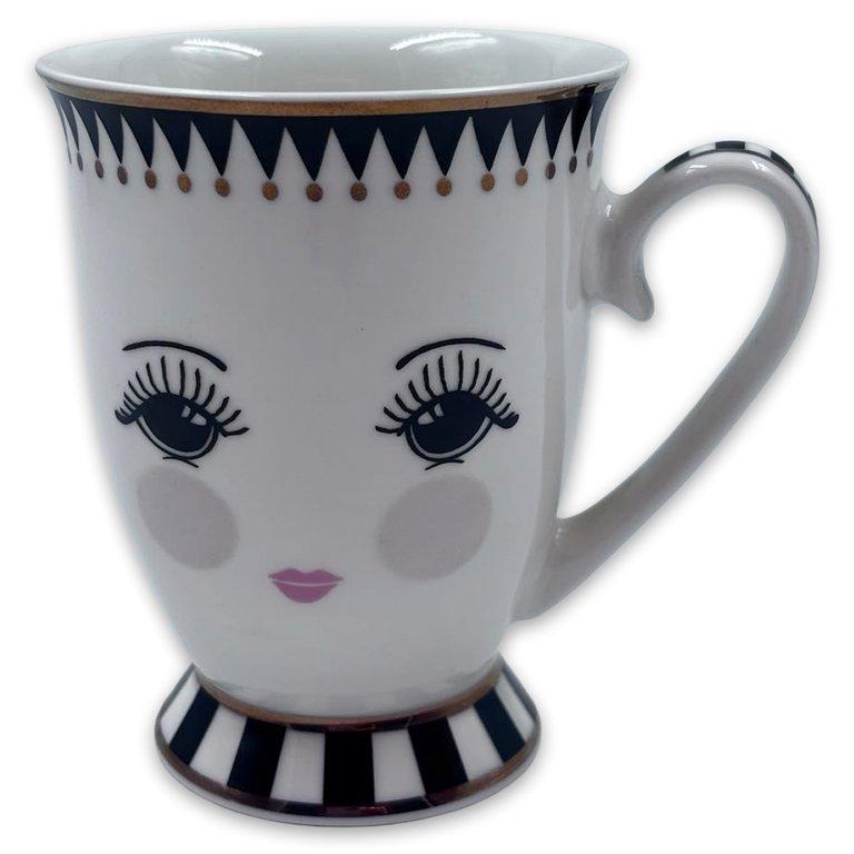Crockery - Memugs In A Rack Dots Black/ Whiteco O: Cn / Mat:New Bone China /Color: White/Black Rack