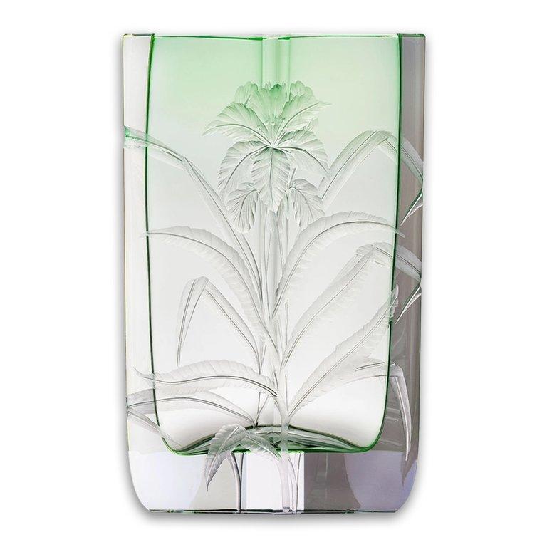 Calla Underlaid Vase - Green