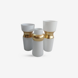 Vases Set White and Gold