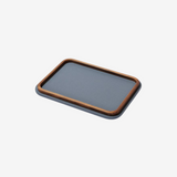 RECTANGULAR ROUNDED TRAY WITH WOOD FRAME MEDIUM