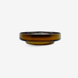 Disk glass bowl amber