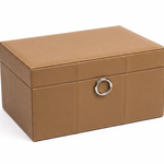 Prestige Medium Jewellery Boxes With Chromed Detail Luxor-048-Taupe