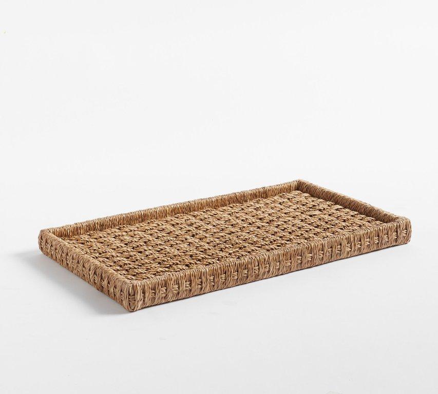 Capitola Handwoven Seagrass Rectangular Tray