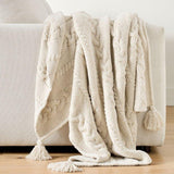 Classic Cable Knit Throw Ivory