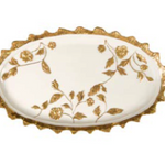 TAORMINA OVAL TRAY WHITE-ANTIQUE GOLD
