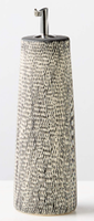 KARI WHITE AND BLACK CROSS HATCH OIL CRUET