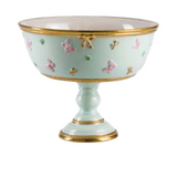 Butterfly Aquamarine Footed Fruit Bowl