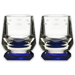 Whimsy Whisky Glasses - Blue & Clear (Set Of 2)