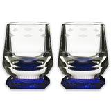 Whimsy Whisky Glasses - Blue & Clear (Set Of 2)