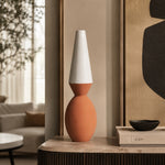 Saten Small Clay Vase-Orange - Rometti (view 2)