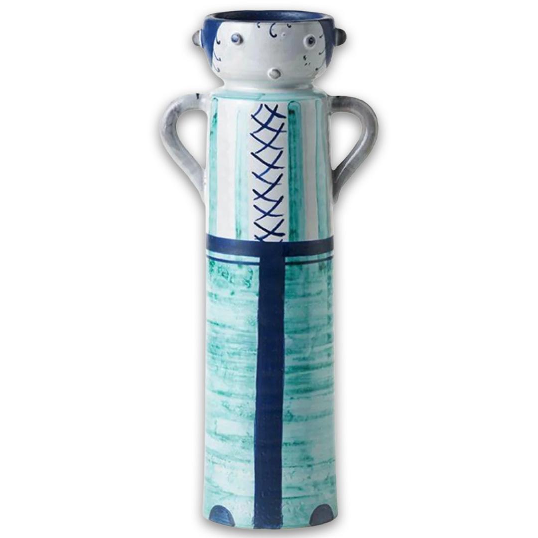 Revolve Vase Petrolblue/Blue Glass Vase - Multi Colour