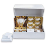 Venise
Tea Gift Case (Teapot, Creamer, Sugar Bowl, 6 Tea Cups And Saucers) - White Gold