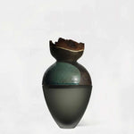 Butterfly Stacking Vessel | Smoke Satin & Turquoise