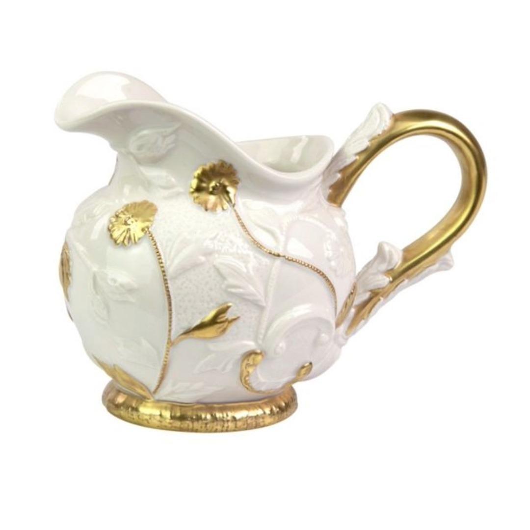 TAORMINA CREAMER 25 CL WHITE-ANTIQUE GOLD