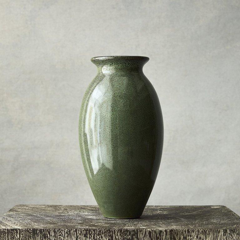 Glazed Ceramic Bud Vases - 9"H