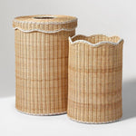 SCALLOP RATTAN HAMPERS (SET OF 2)