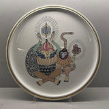 Primates Big Plate with Graphics 1 Glossy White & Gold Edge