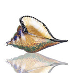 GLASS CONCH, HAND BLOWN SEASHELL ART GLASS FIGURINE