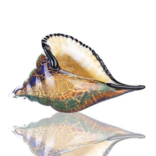 GLASS CONCH, HAND BLOWN SEASHELL ART GLASS FIGURINE
