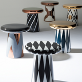 T-Table Tall - Black White Graphics And Glossy